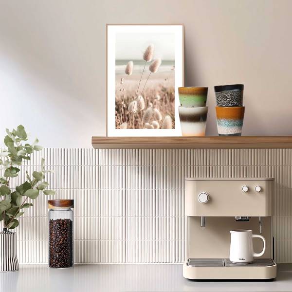 Kunstdruck Ziergras - MDF - Beige / Weiß