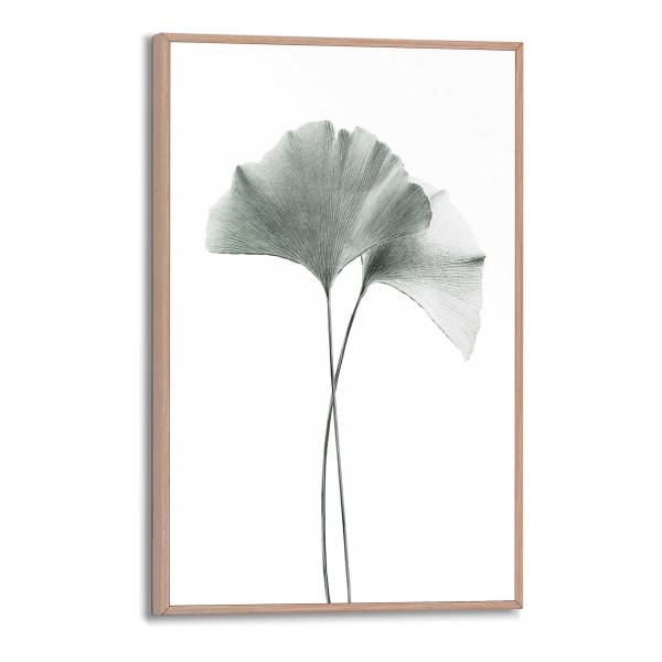 Kunstdruck Ginkgo Blatt - MDF - Grün / Beige