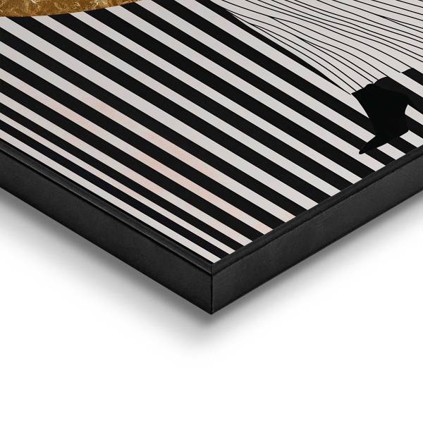Kunstdruck Walking Lady - MDF - Schwarz / Weiß