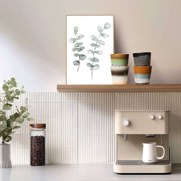 Kunstdruck Eukalyptus - MDF - Grün / Beige