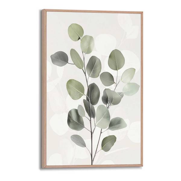 Kunstdruck Eucalyptus Zweig - MDF - Grün / Beige