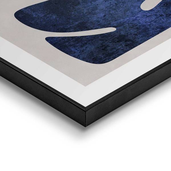 Kunstdruck Abstract Blue 2er-Set - MDF - Blau / Weiß