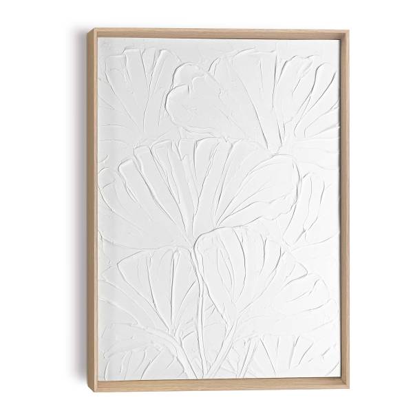 Holzbild Blumen - MDF - Weiß / Braun