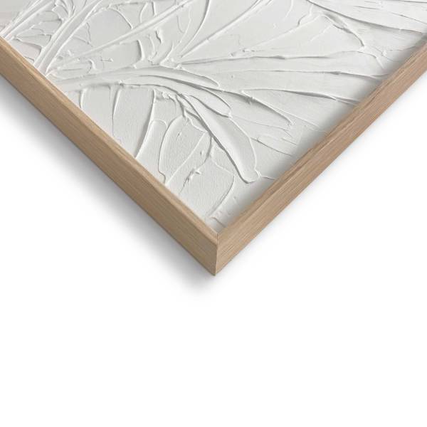 Holzbild Blumen - MDF - Weiß / Braun