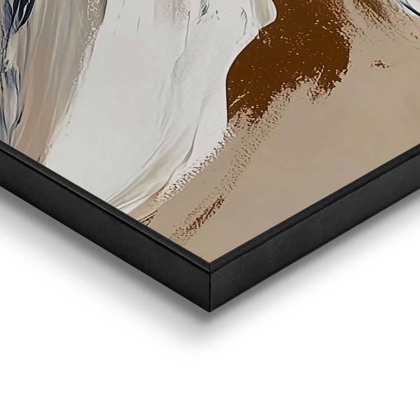 Kunstdruck Glamour Flower - MDF - Schwarz / Beige