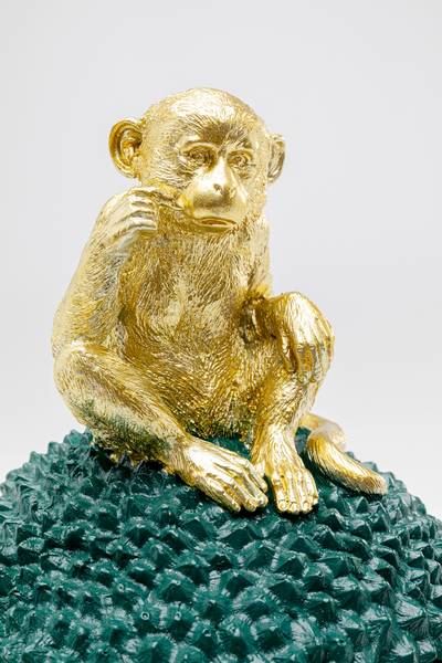 Aufbewahrungsdose Jackfruit Monkey - Polyresin - Grün / Gold