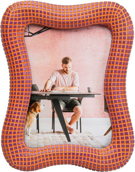 Bilderrahmen Wavy - Klarglas / Polyresin - Orange