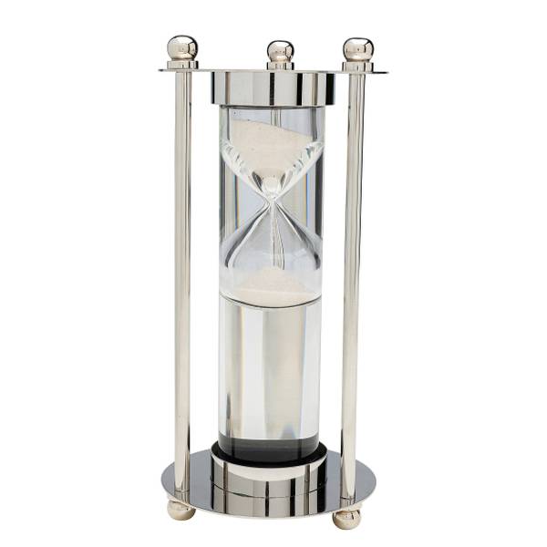Sanduhr Tempo - Stahl / Klarglas - Silber