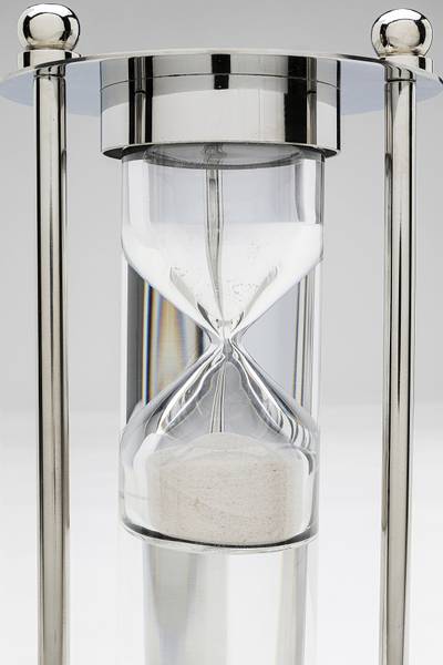 Sanduhr Tempo - Stahl / Klarglas - Silber