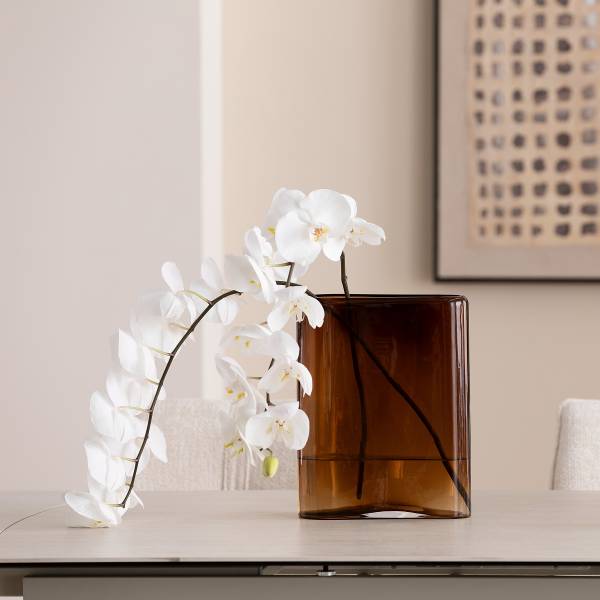 Vase Grazioso - Farbglas - Braun - Höhe: 32 cm