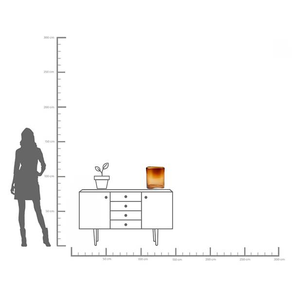 Vase Grazioso - Farbglas - Braun - Höhe: 32 cm
