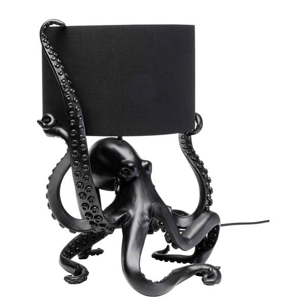 Tischleuchte Octopus - Polyresin / Polyester - Schwarz