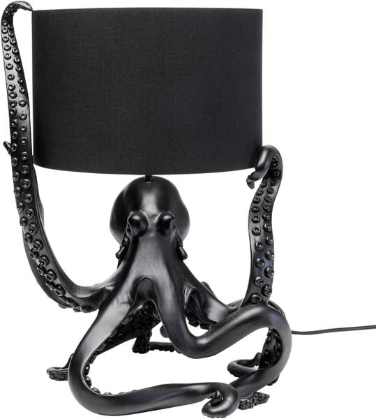Tischleuchte Octopus - Polyresin / Polyester - Schwarz