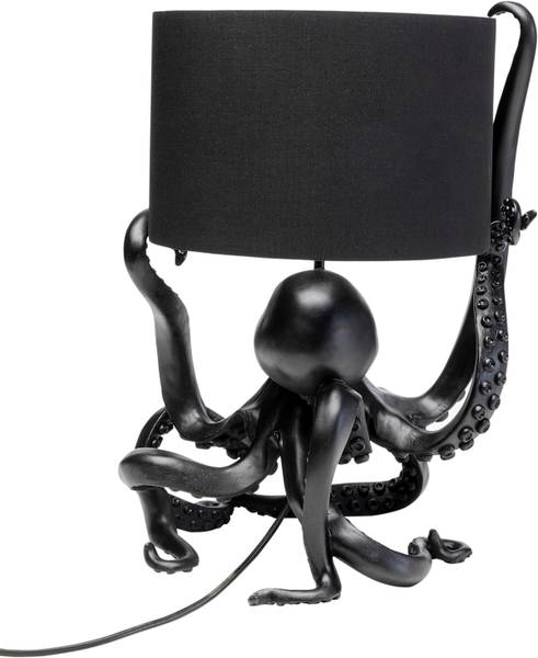 Tischleuchte Octopus - Polyresin / Polyester - Schwarz