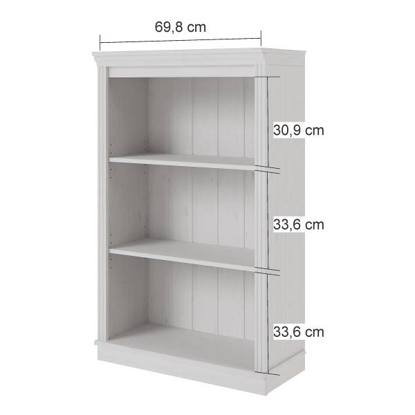 Massives Regal LILLEHAMMER - Kiefer Weiß / Kiefer Honig - Höhe: 119 cm