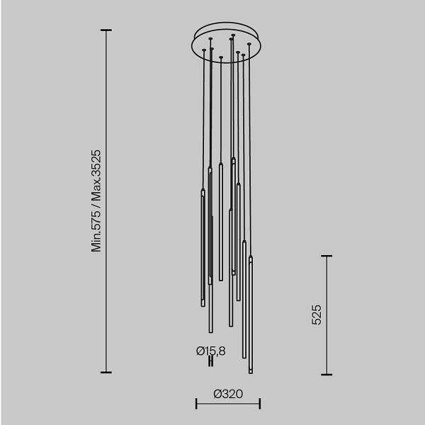 LED-Pendelleuchte Light Stick - Kunststoff / Aluminium - 1-flammig