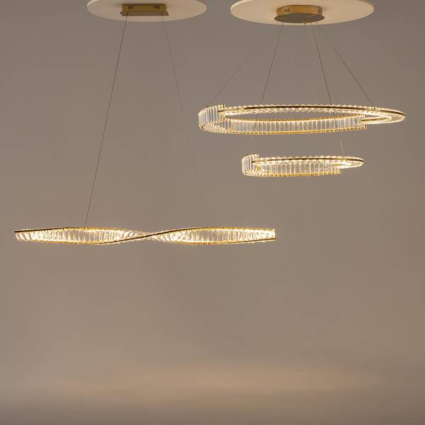 LED-Pendelleuchte Krone Typ B - Kristallglas / Mischmetall - 1-flammig