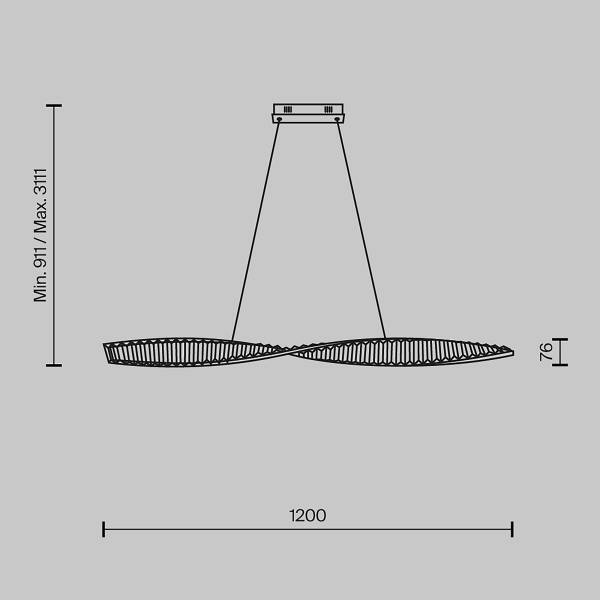 LED-Pendelleuchte Krone Typ B - Kristallglas / Mischmetall - 1-flammig