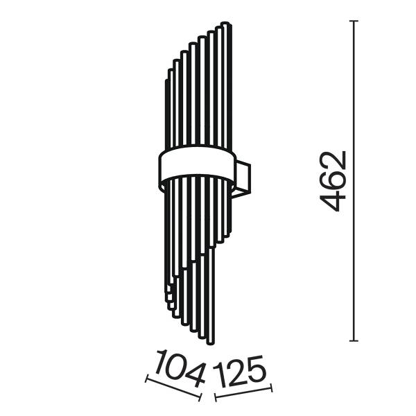 Wandleuchte Frame - Glas / Mischmetall - 2-flammig