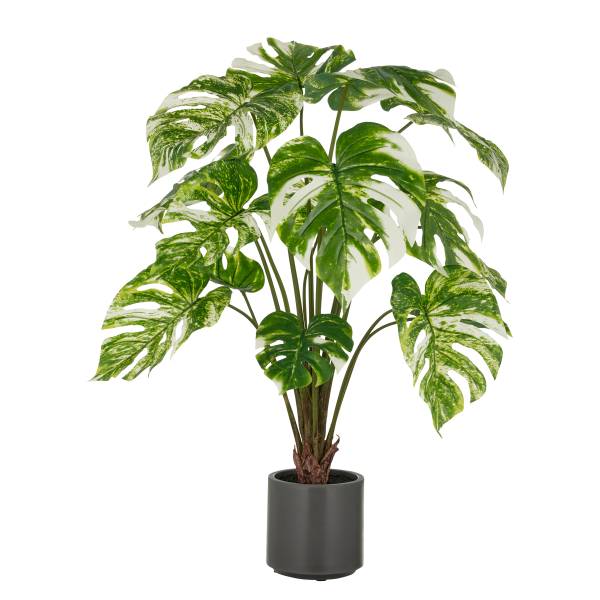 Kunstpflanze Split Philodendron Typ A - Polyethylen - Grün / Weiß