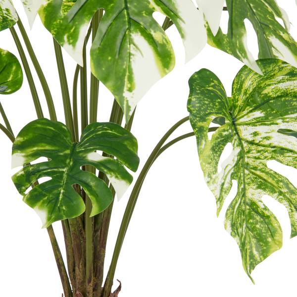 Kunstpflanze Split Philodendron Typ A - Polyethylen - Grün / Weiß
