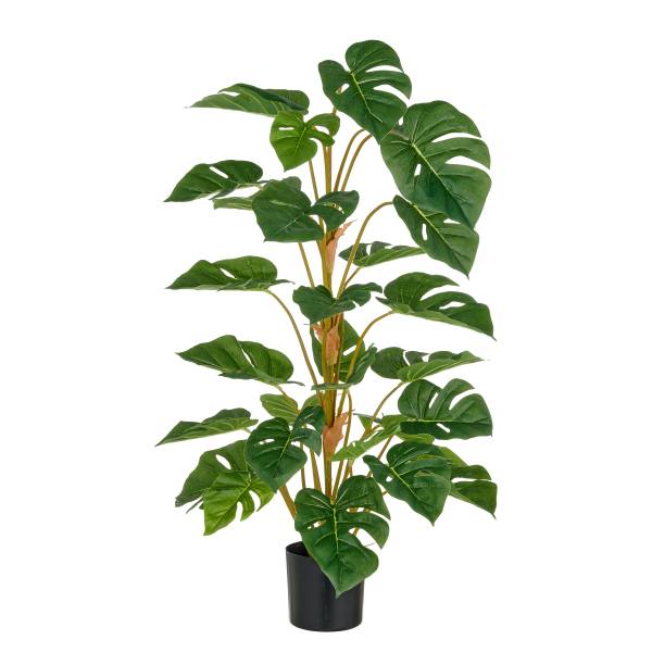 Kunstpflanze Philodendron Split Typ B - Polyethylen - Grün / Braun - Höhe: 90 cm