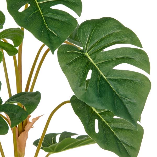Kunstpflanze Philodendron Split Typ B - Polyethylen - Grün / Braun - Höhe: 90 cm