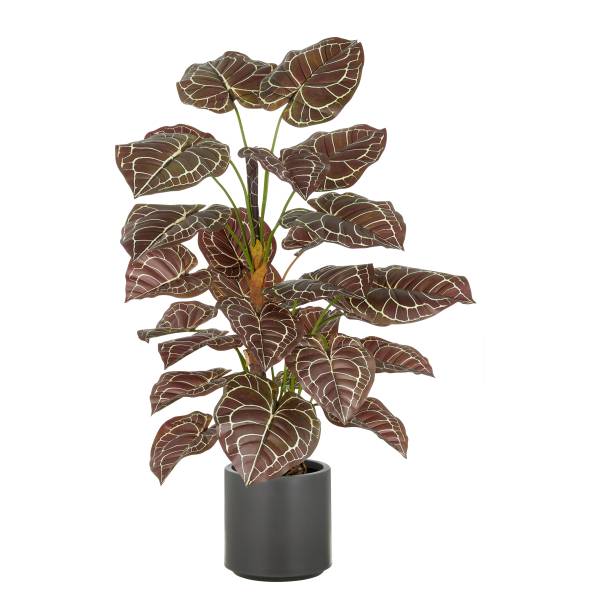 Kunstpflanze Anthurium Zara - Polyethylen - Grün / Braun