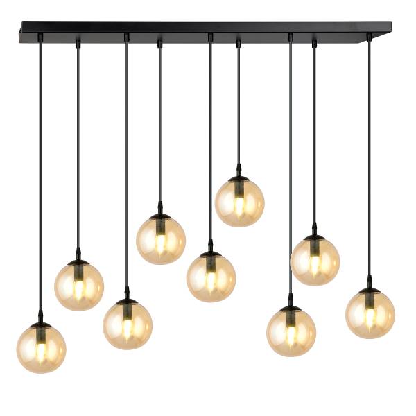 Pendelleuchte Cosmo Typ B - Stahl / Rauchglas - Graphit - Flammenanzahl: 4