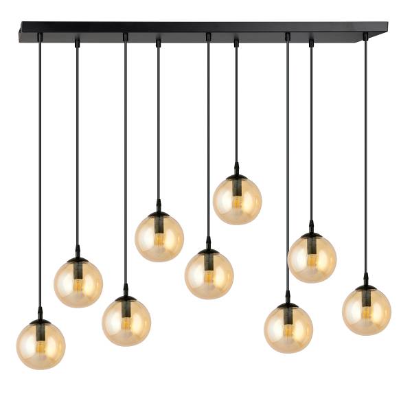 Pendelleuchte Cosmo Typ B - Stahl / Rauchglas - Graphit - Flammenanzahl: 4