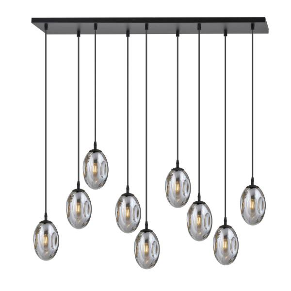 Pendelleuchte Astral Typ B - Stahl / Rauchglas - Graphit - Flammenanzahl: 9