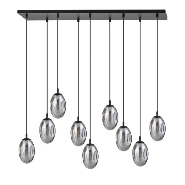 Pendelleuchte Astral Typ B - Stahl / Rauchglas - Graphit - Flammenanzahl: 9