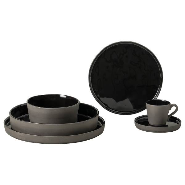 Kombiservice Lagoa Eco 5-teilig Typ B - Keramik - Taupe / Schwarz