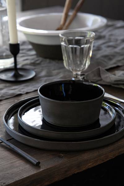 Kombiservice Lagoa Eco 5-teilig Typ B - Keramik - Taupe / Schwarz