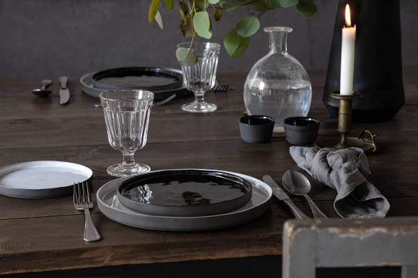 Kombiservice Lagoa Eco 5-teilig Typ B - Keramik - Taupe / Schwarz