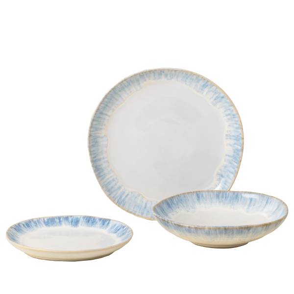 Tafelservice Brisa 12-teilig Typ B - Keramik - Weiß / Blau