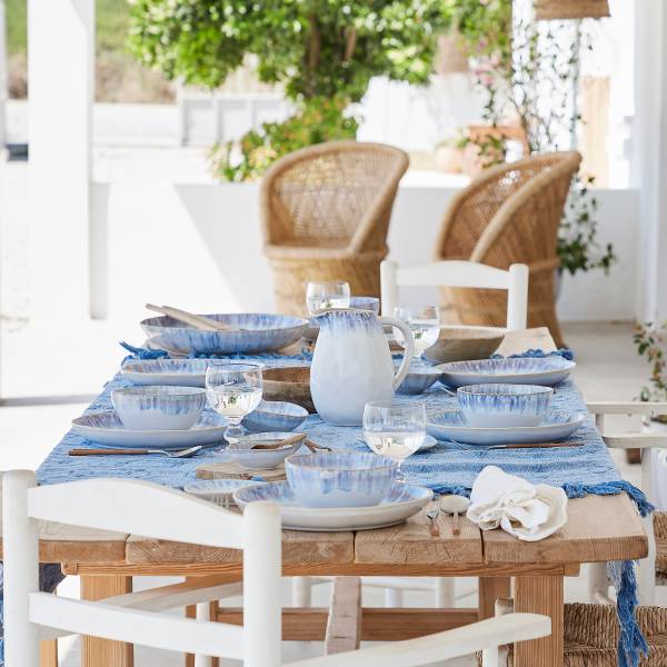 Tafelservice Brisa 12-teilig Typ B - Keramik - Weiß / Blau
