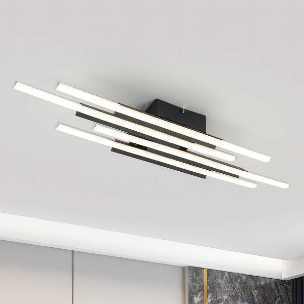 Deckenleuchte VUNO - Aluminiumguss - 4-flammig - Schwarz