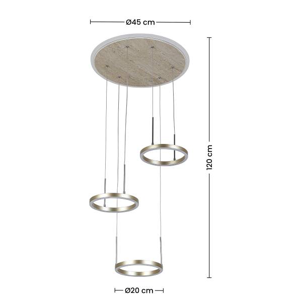 Pendelleuchte ESTRO - Aluminiumguss / Eisen - 3-flammig