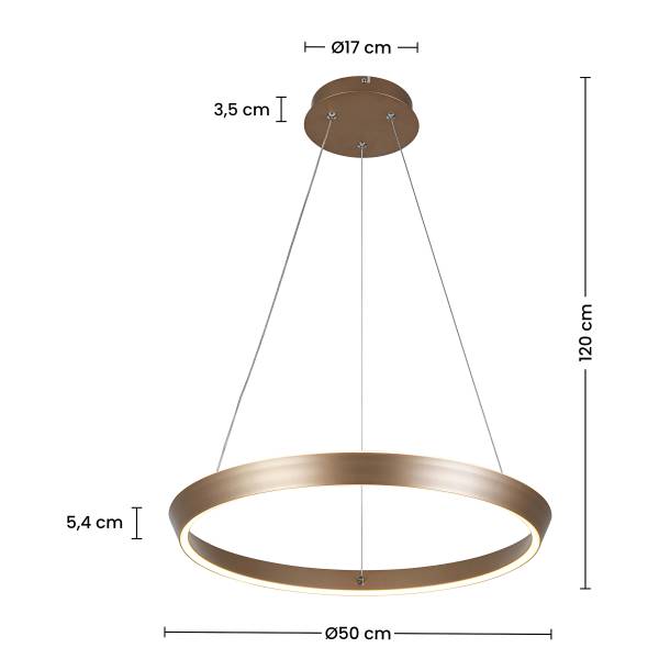 Pendelleuchte IVEN - Aluminiumguss - 1-flammig - Cappuccino