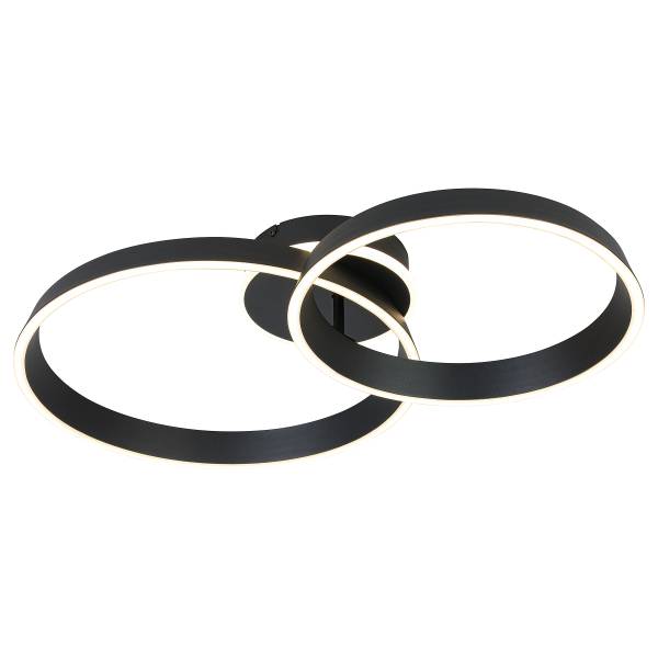 Deckenleuchte JANO - Aluminiumguss - 2-flammig - Schwarz