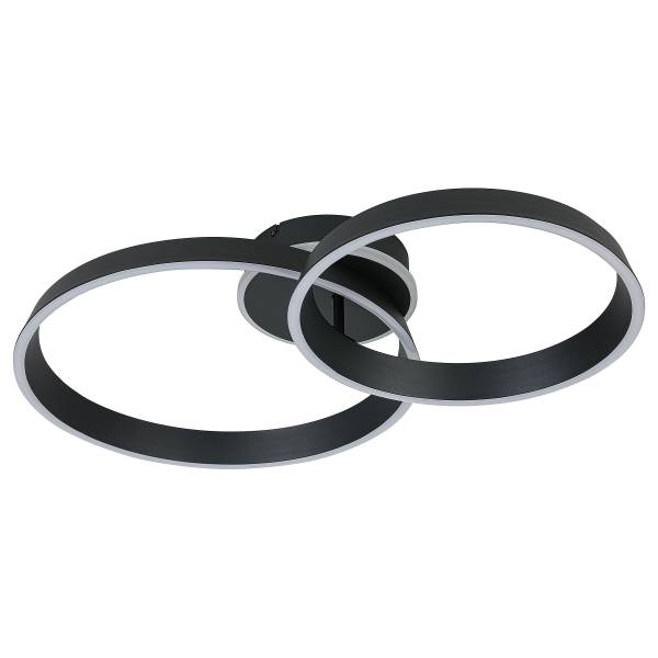 Deckenleuchte JANO - Aluminiumguss - 2-flammig - Schwarz