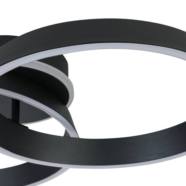 Deckenleuchte JANO - Aluminiumguss - 2-flammig - Schwarz