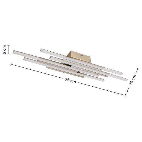Deckenleuchte VUNO - Aluminiumguss - 4-flammig - Champagner