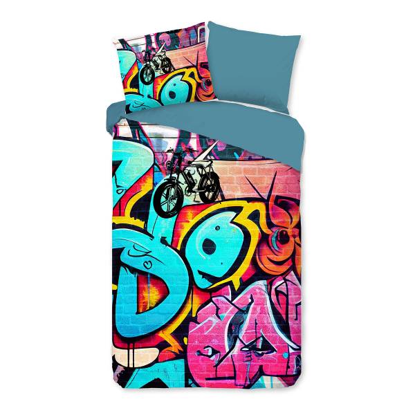 Kinderbettwäsche Serat - Renforcé - Multi - 140 x 200/220 cm + Kissen 70 x 60 cm