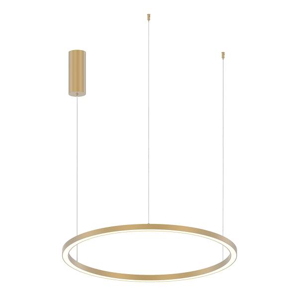 LED-Pendelleuchte Hoop - Aluminium / Silikon - 1-flammig - Gold - Durchmesser: 80 cm