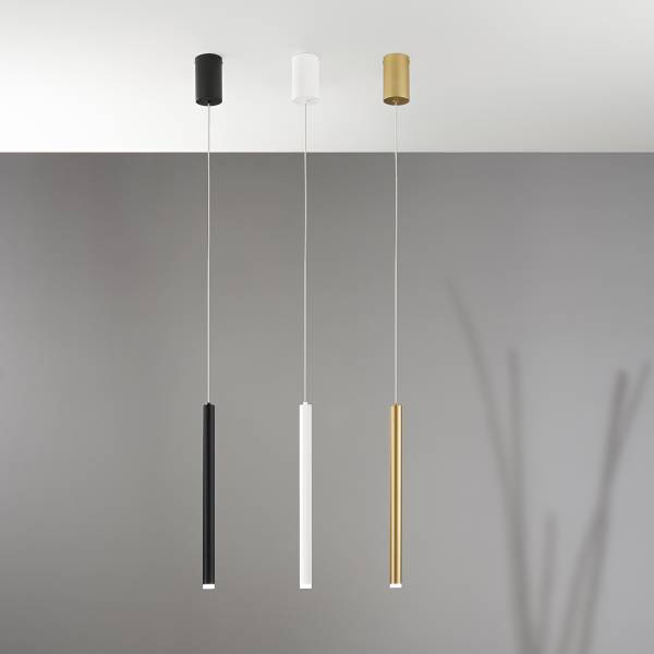 LED-Pendelleuchte Pype Typ A - Aluminium - 1-flammig - Schwarz
