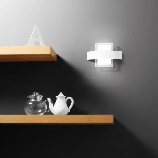 LED-Wandleuchte Tresor - Klarglas / Aluminium - 1-flammig