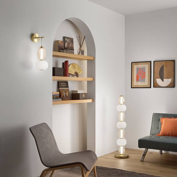 LED-Wandleuchte Totem - Klarglas / Aluminium - 1-flammig