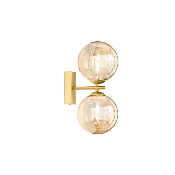 Wandleuchte Honey - Farbglas / Aluminium - 2-flammig - Gold